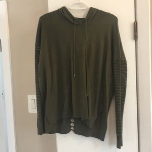 Crochet Sleeve Hooded Pullover